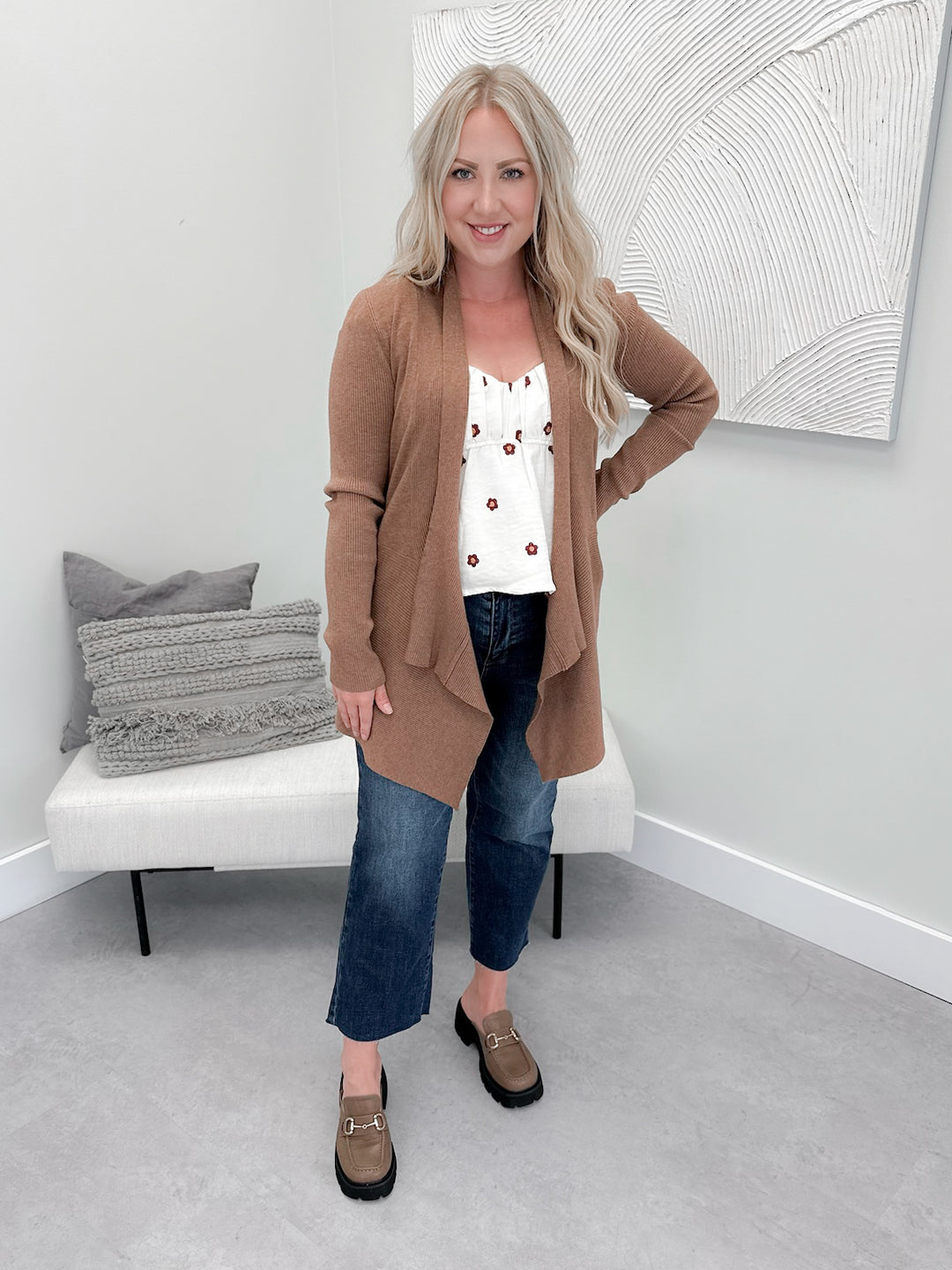 Verna Shawl Collar Cardigan in Falcon
