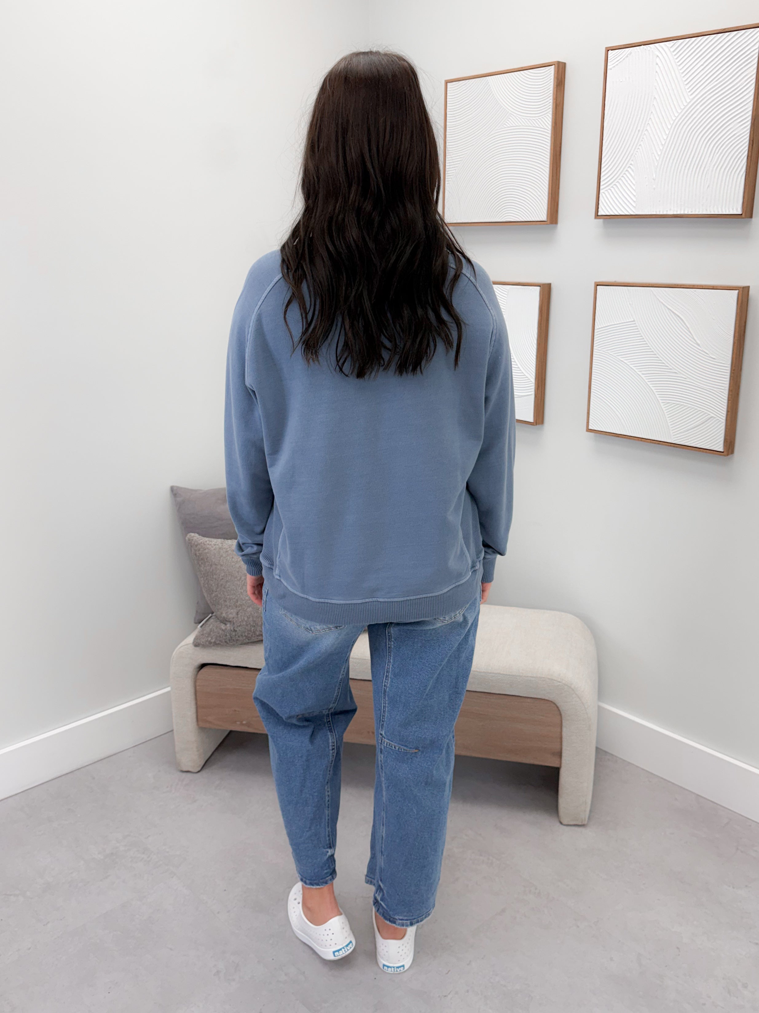 Keep It Simple Pullover in Blue