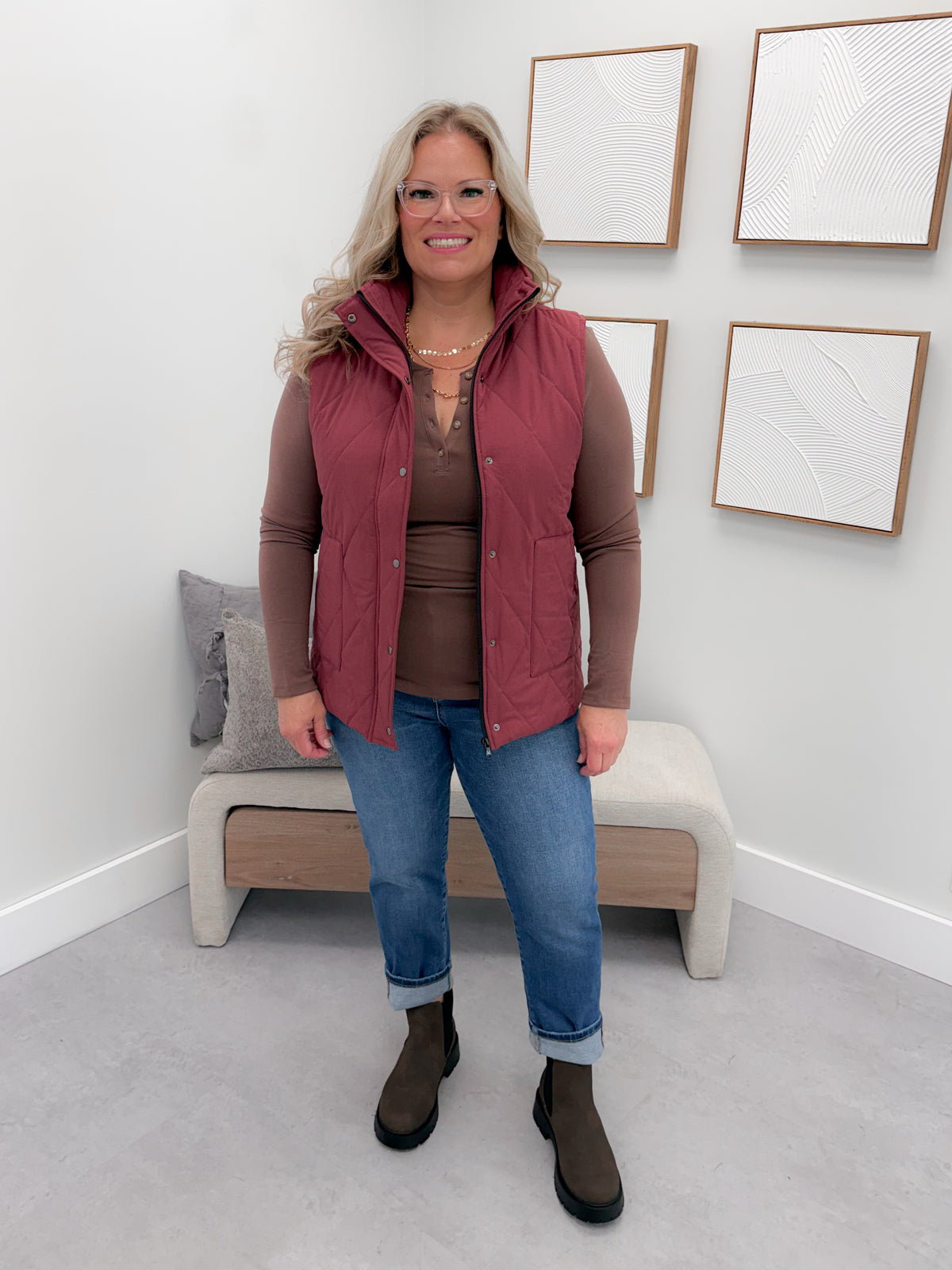 Remy Vest in Burgundy