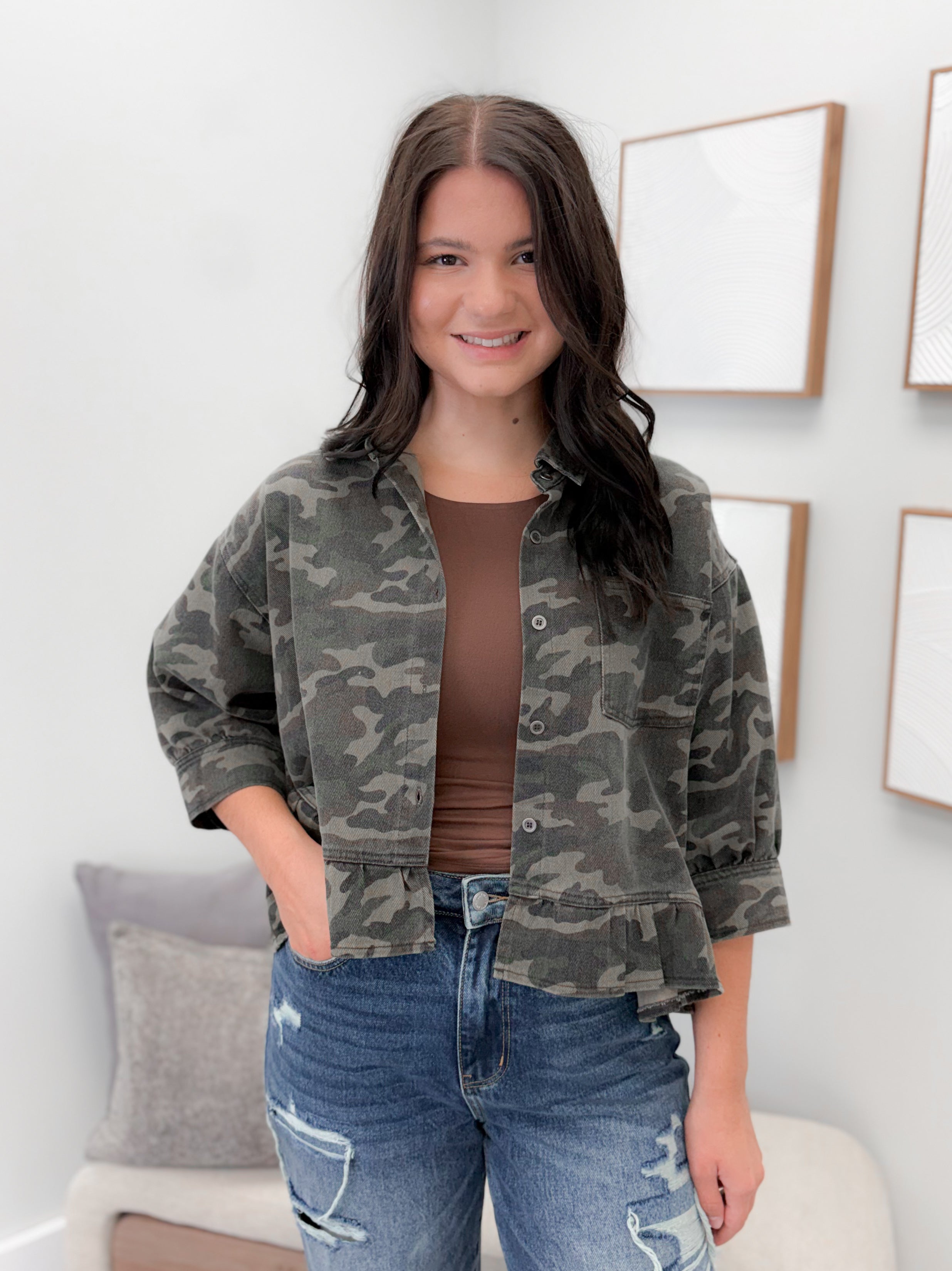 Jane Camo Jean Jacket