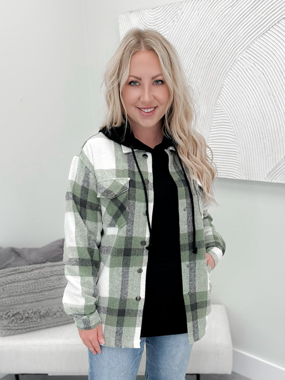 Lenox Shacket in Sage Mix