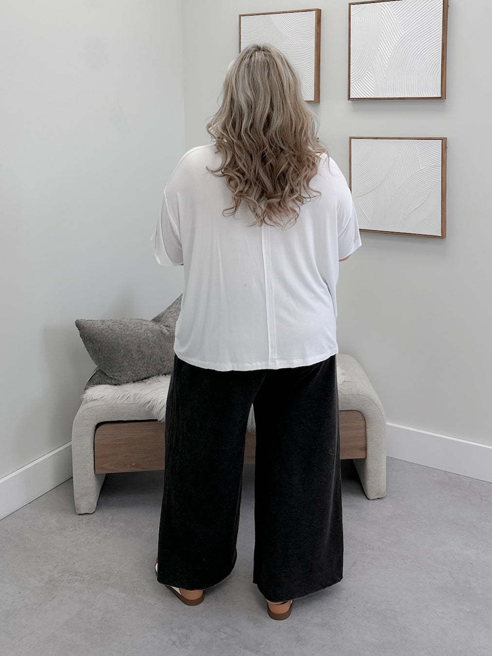 Kiana Ribbed Tee in Cloud