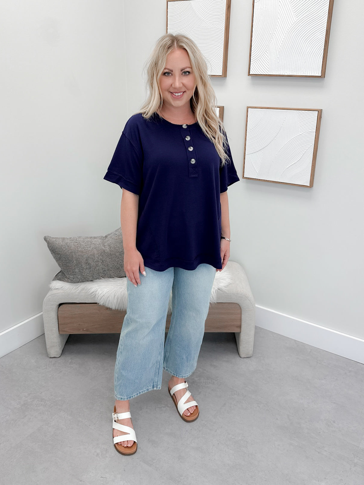 Good Day Tee in Navy