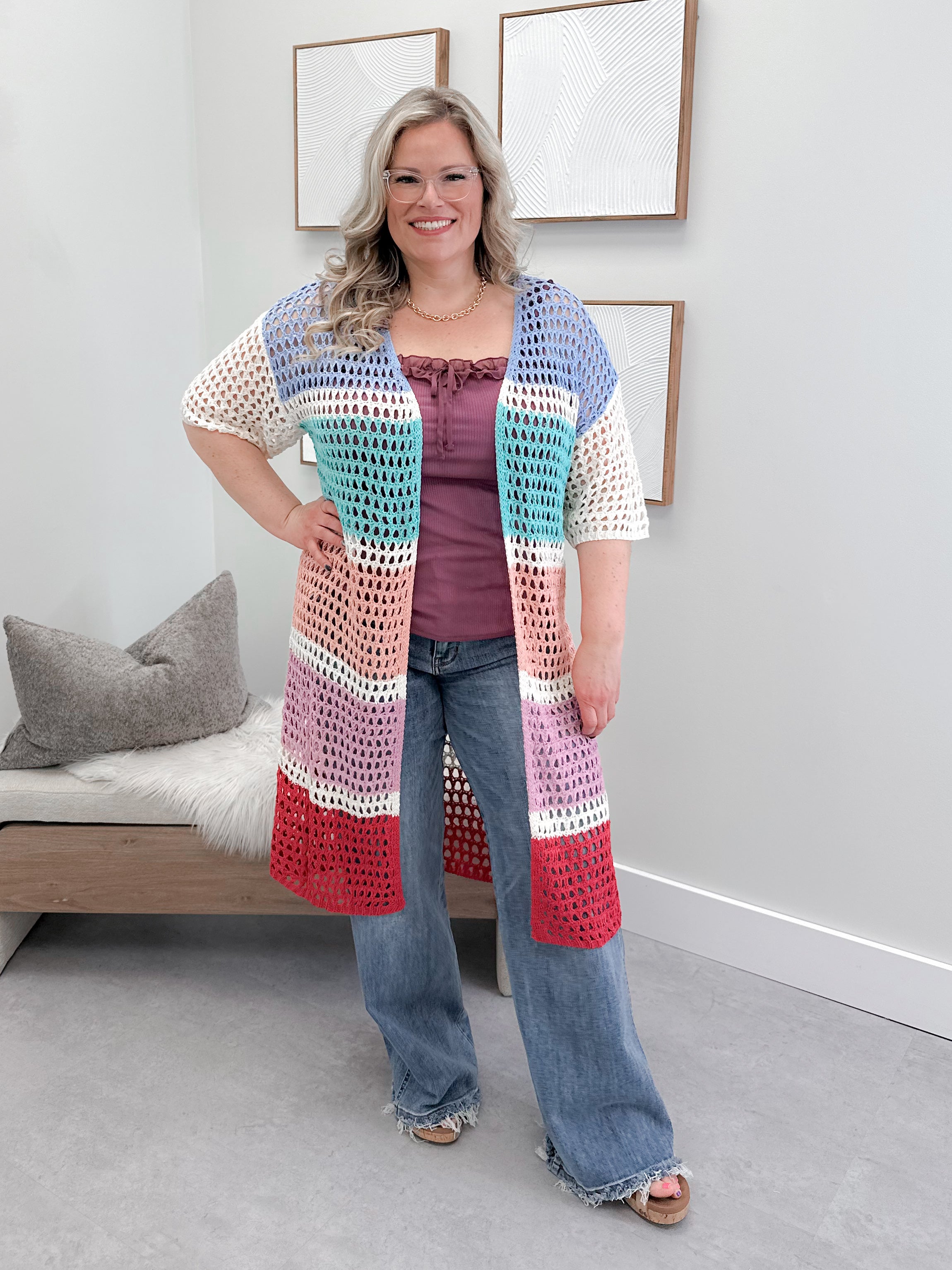 Lawson Cardi in Bright Stripes