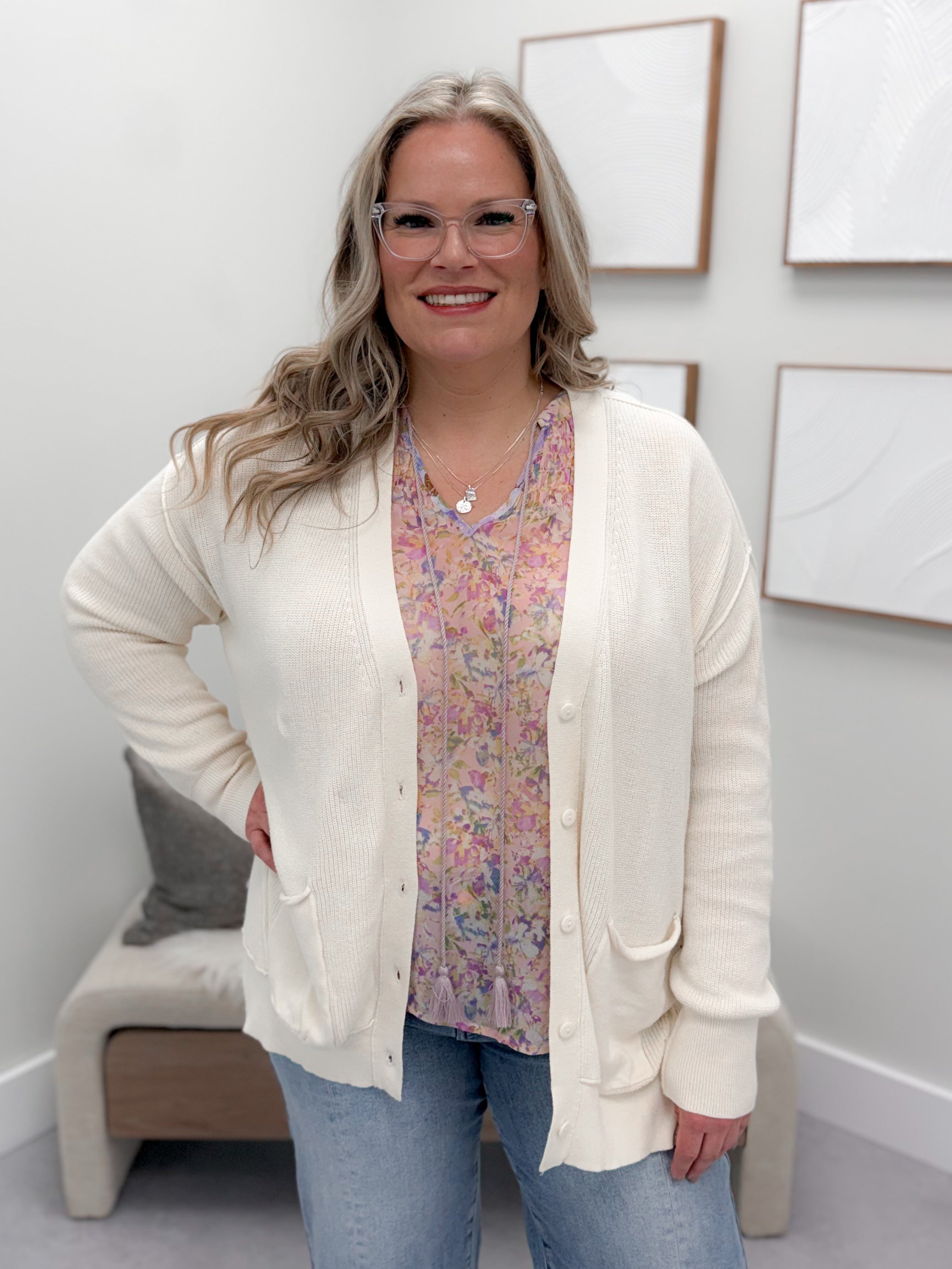 Cybil Cardigan in Vanilla