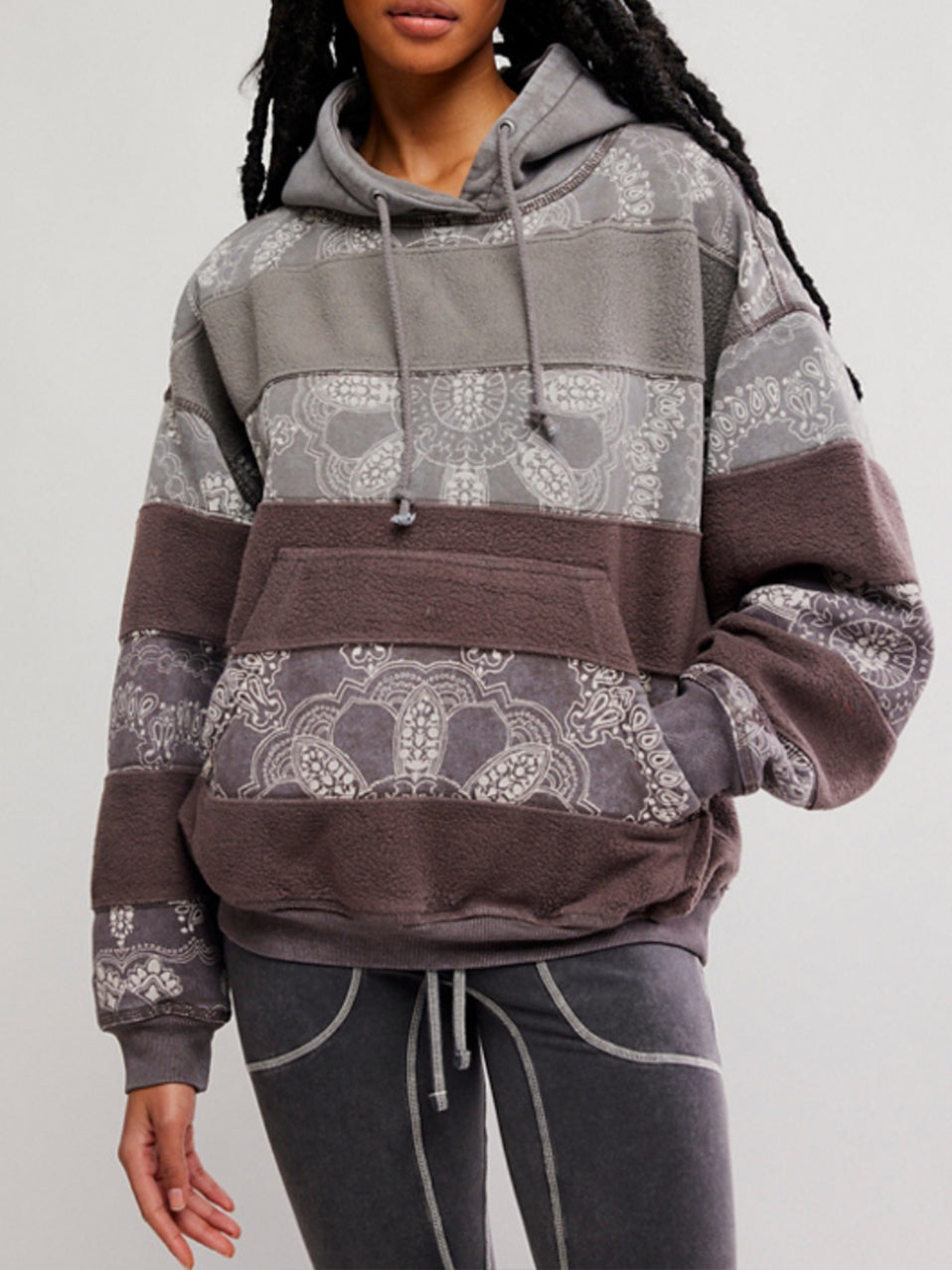 Final Call Bandana Logo Hoodie in Chocolate By Free People