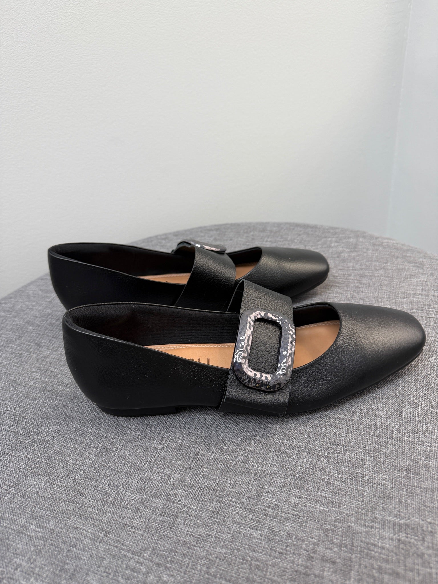 #226- Black Leather Shoes Size 38