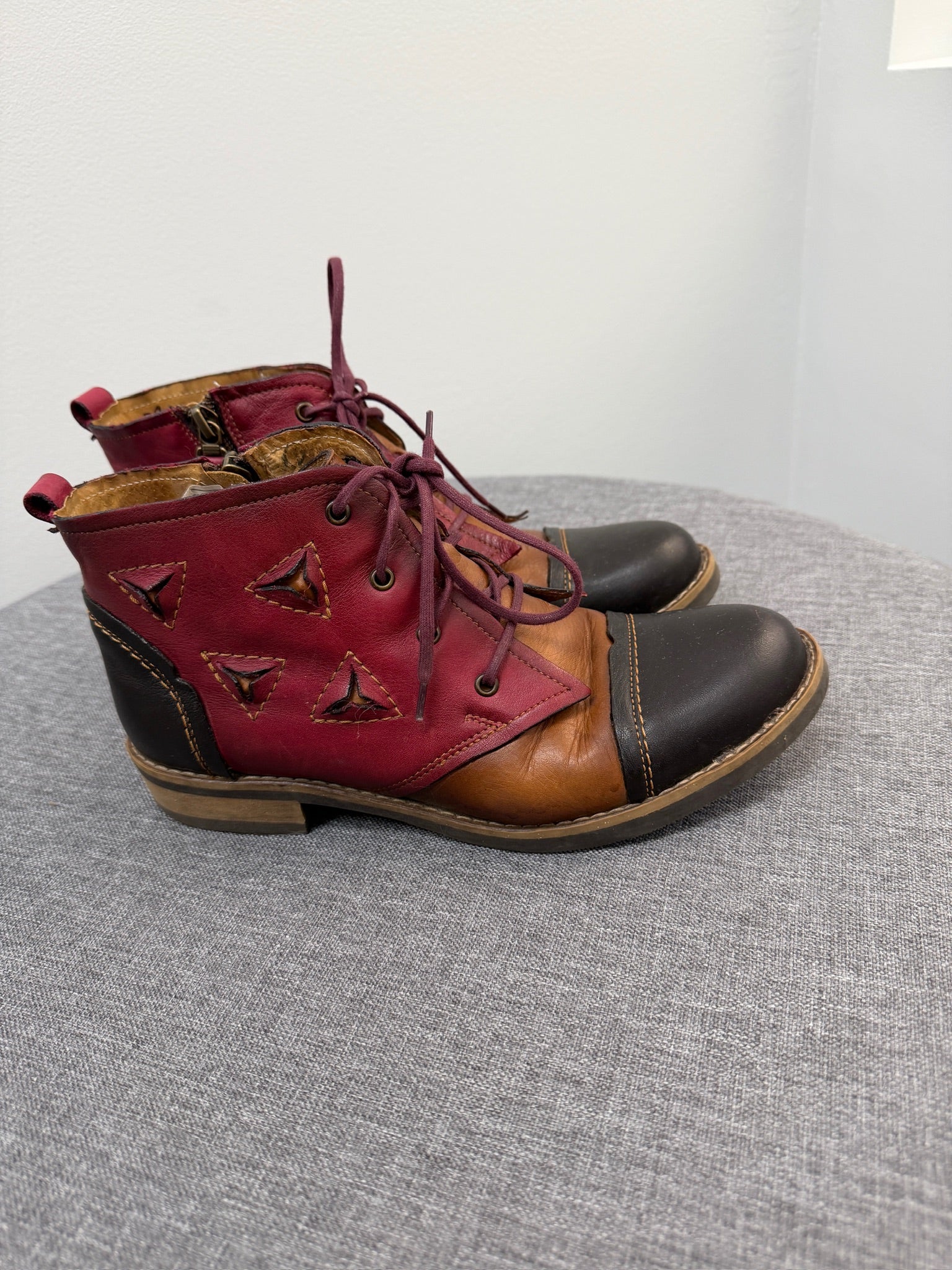#225- Euro Leather Boots Size 37