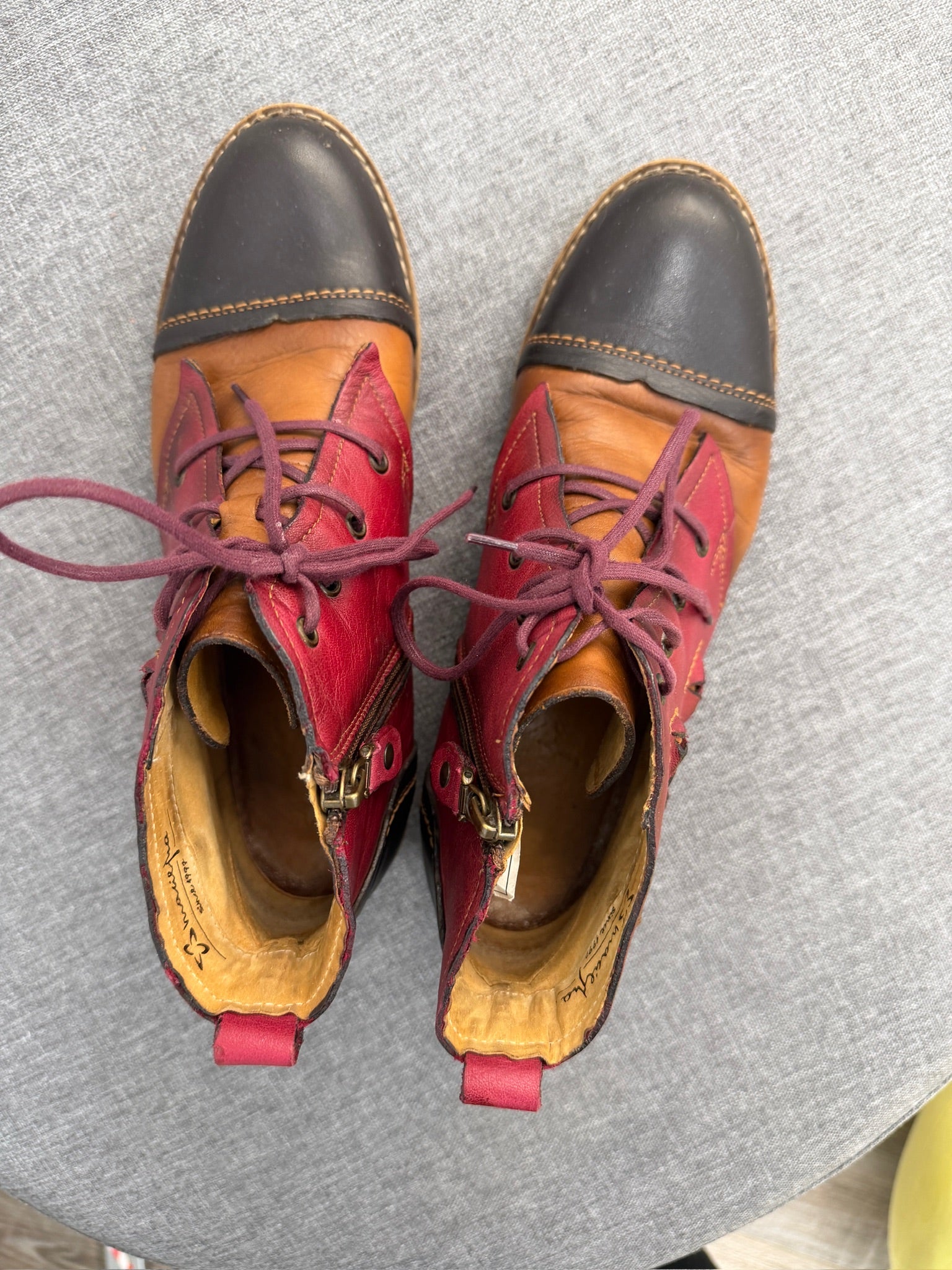 #225- Euro Leather Boots Size 37