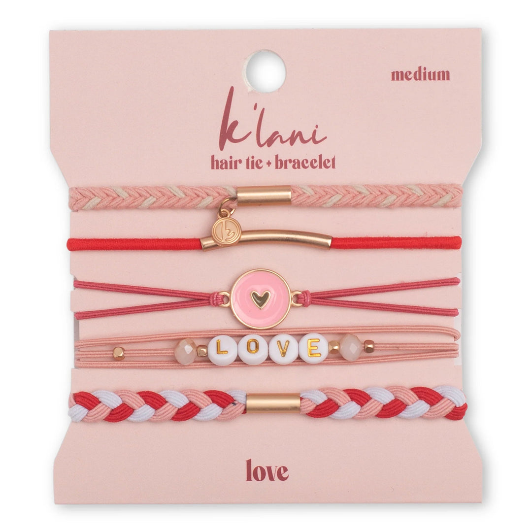 Love Hair Tie Bracelet Set by K'lani