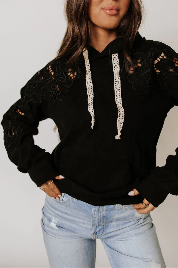 University Hoodie in Love Story Black by Ampersand Avenue - L/O