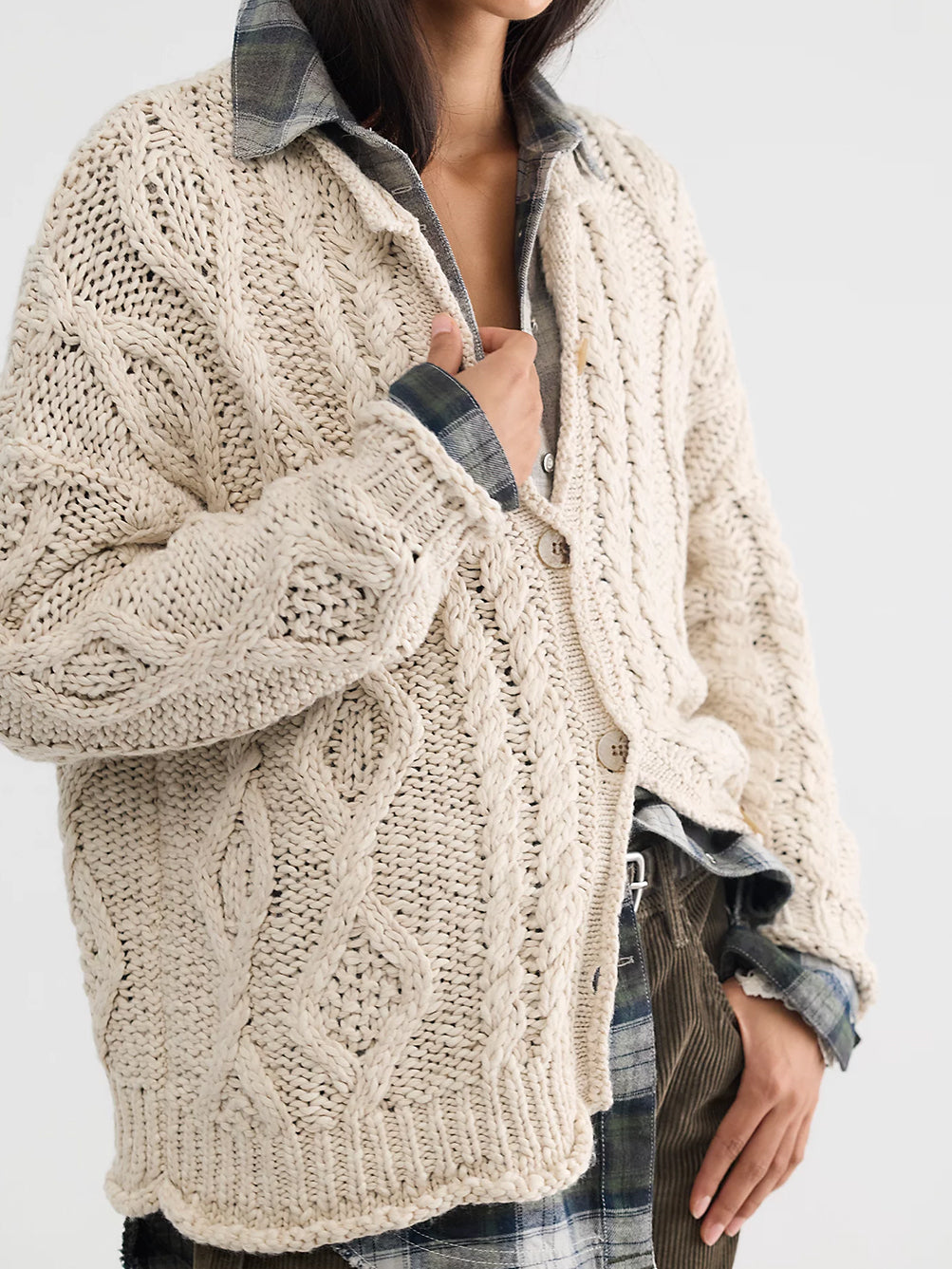 Opal Rollneck Knit Cardigan in Tea By Free People