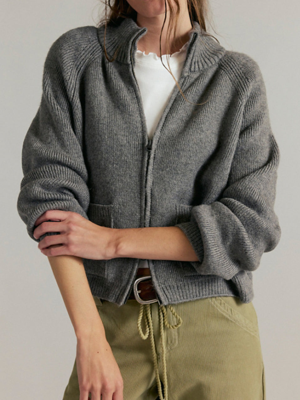 On It Half Zip in Cool Grey by Free People