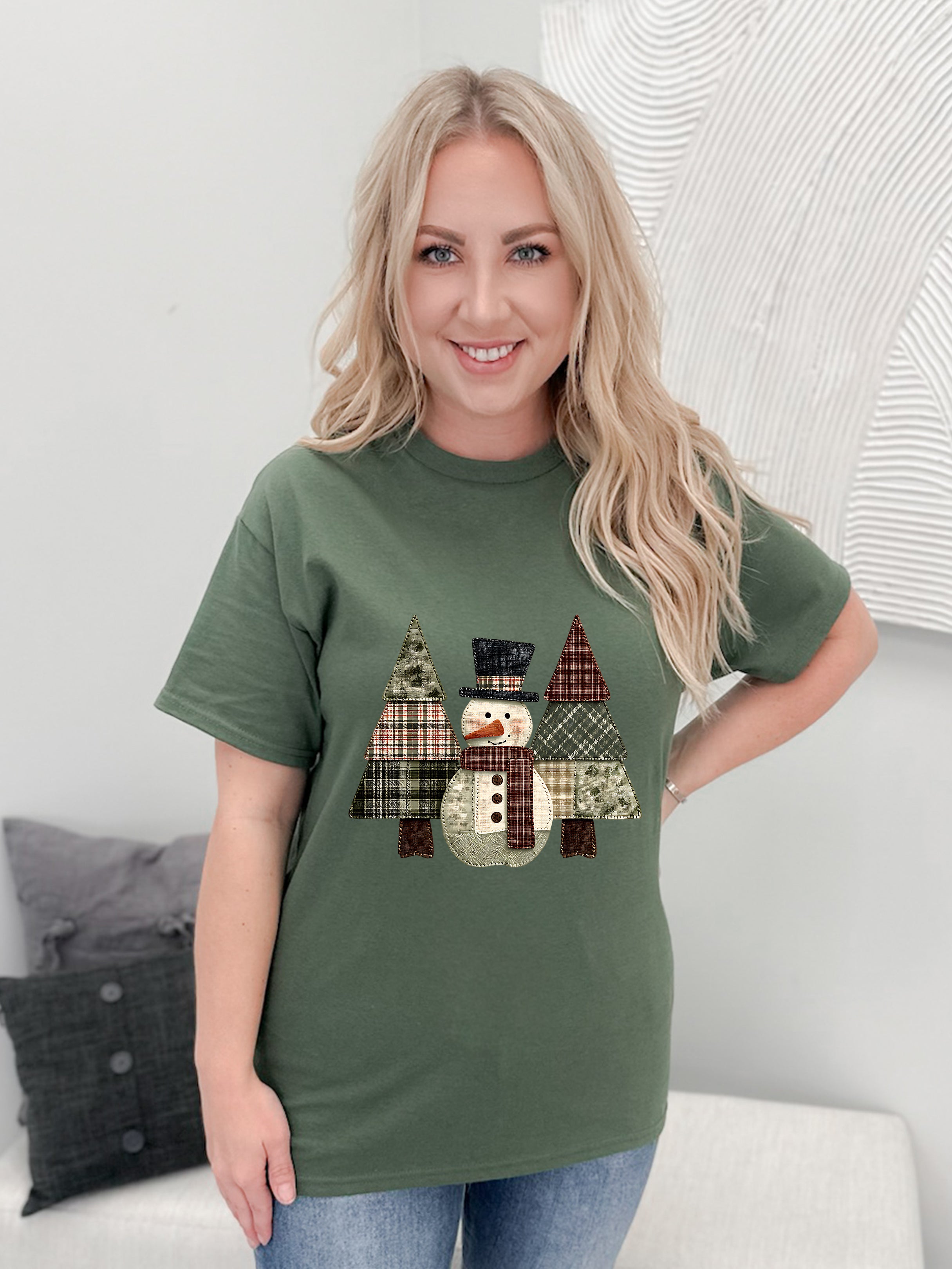 Patch Work Snowman Graphix Tee