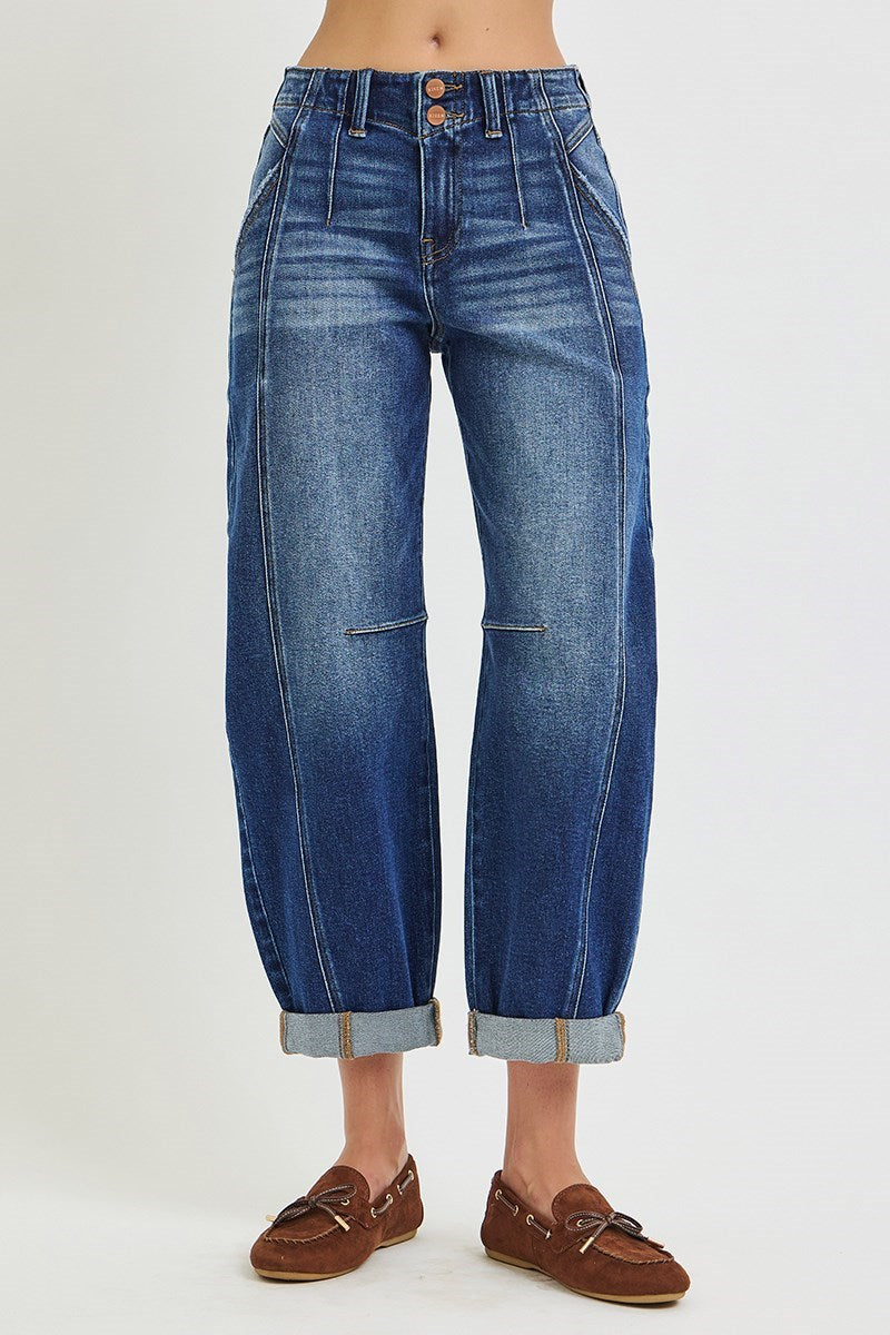 Jovie Barrel Roll Up High Rise Jeans by Risen