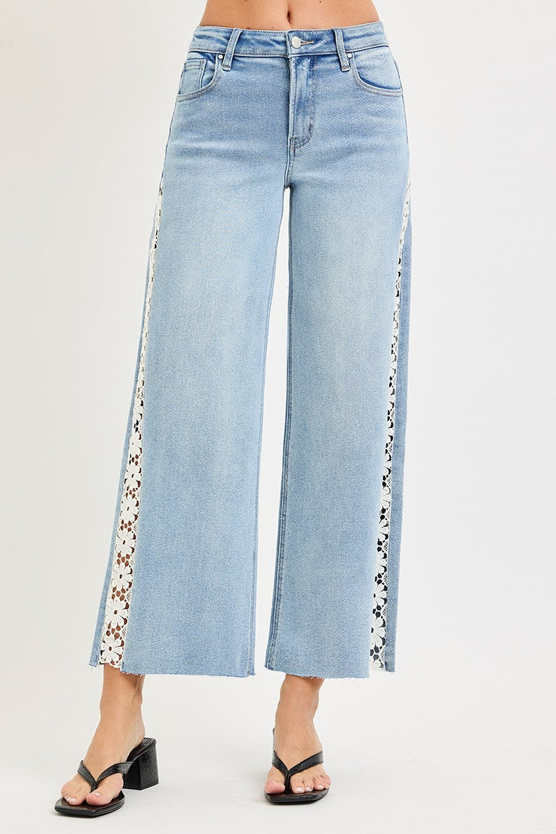 Daisy Flower Lace Jeans by Risen