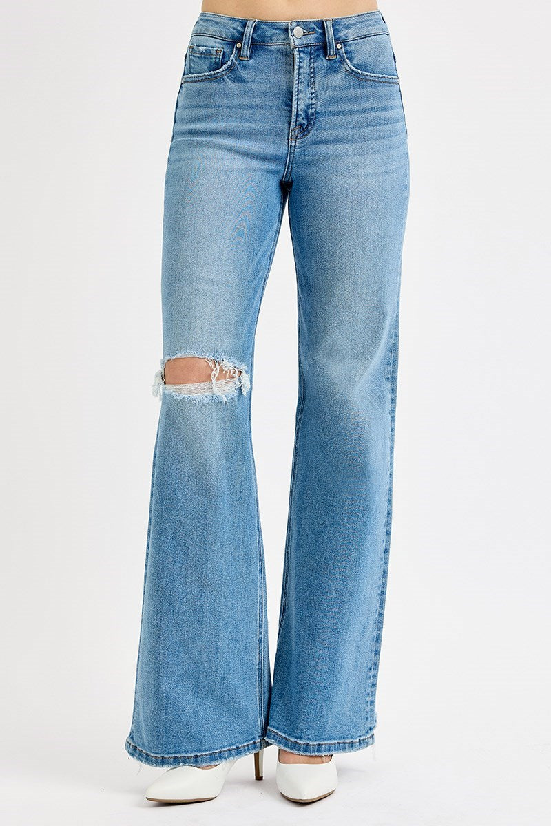 Unlocked Wide Leg Tummy Control Jeans by Risen