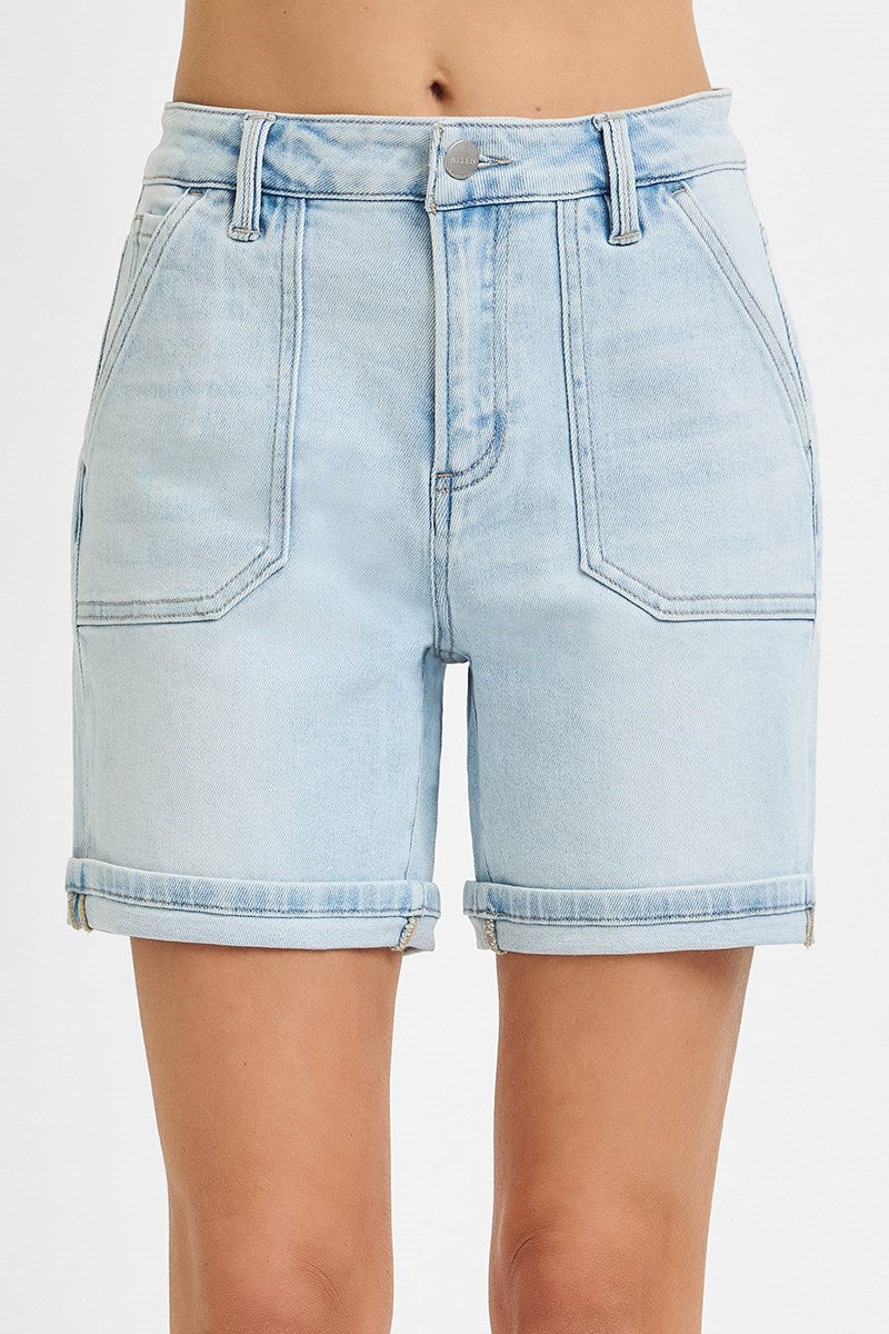 Lilly Hight Rise Light Wash Shorts by Risen