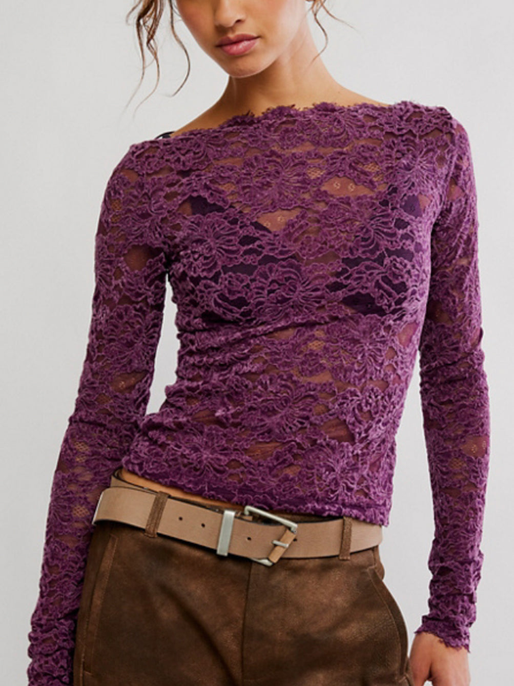 Raising Eyebrows Long Sleeve Lace Top by Free People