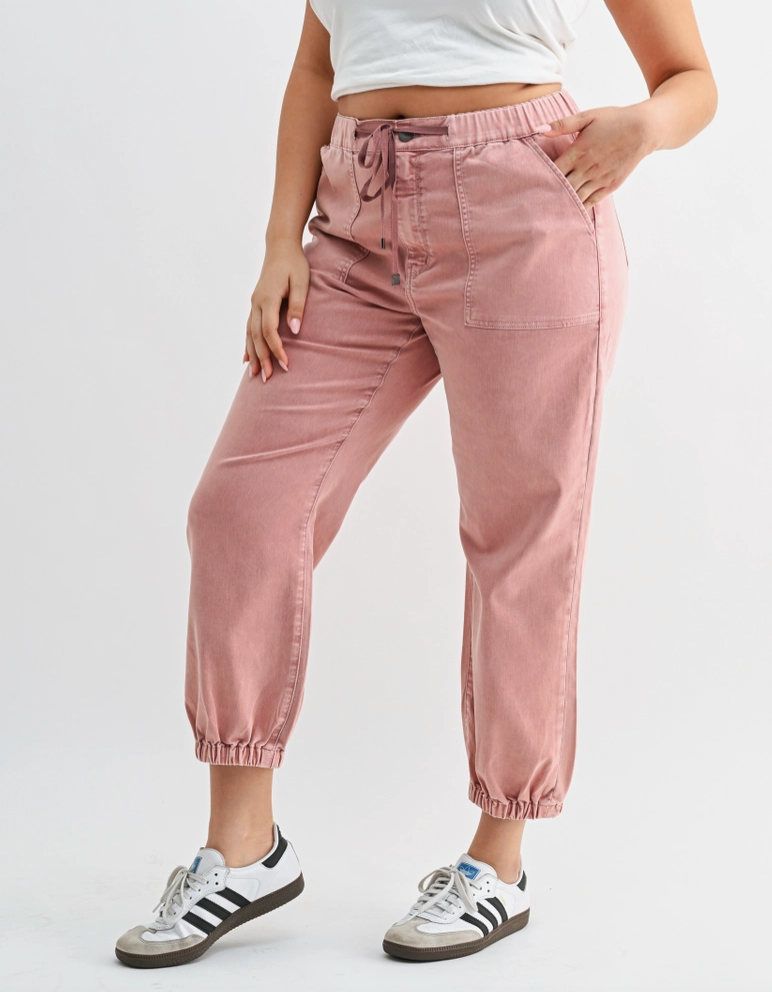 Julie Jogger Crop in Rosy Pink