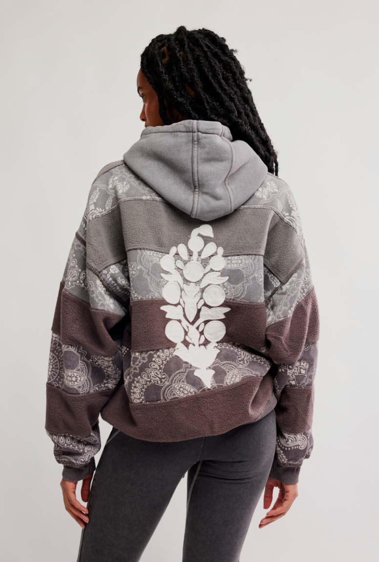 Final Call Bandana Logo Hoodie in Chocolate By Free People