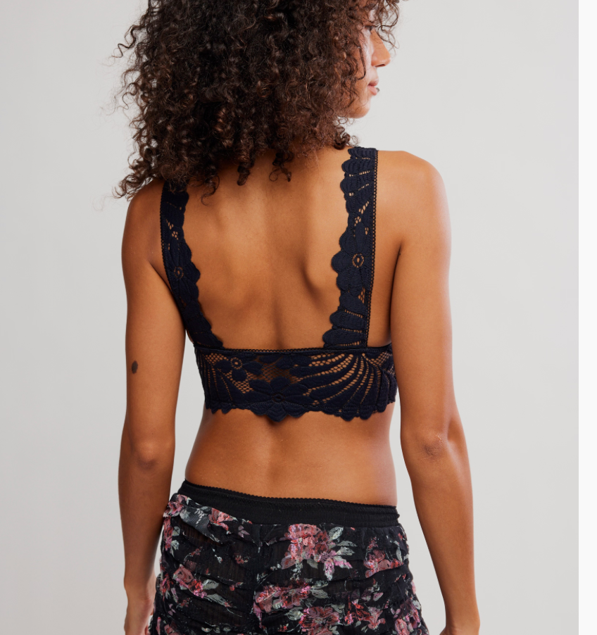 Petal Party Plunge Bralette in Black by Free People