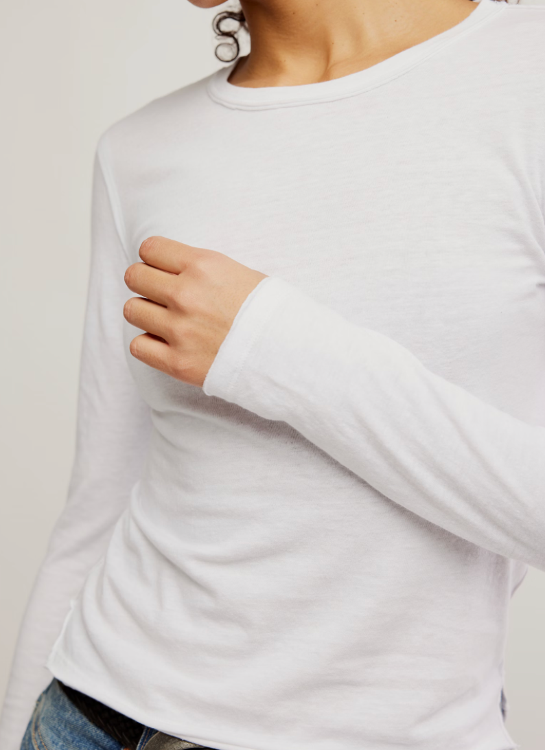 Nova Tee Long Sleeve in Ivory by Free People