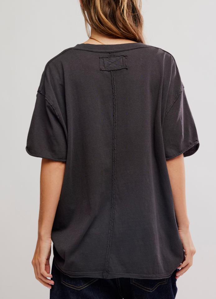 Nina V-Neck Tee in Black by Free People