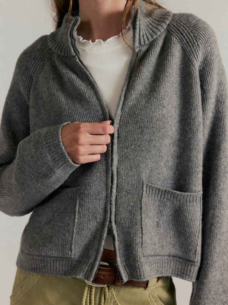 On It Half Zip in Cool Grey by Free People