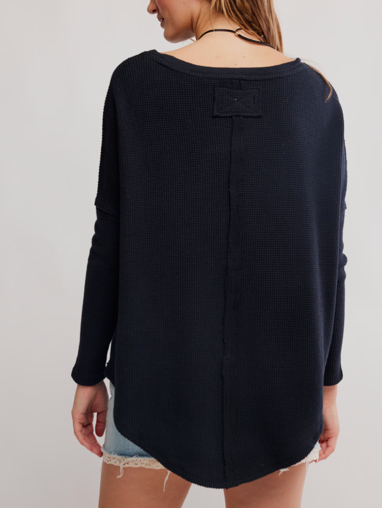 Latte Blues Solid Thermal in Black by Free People