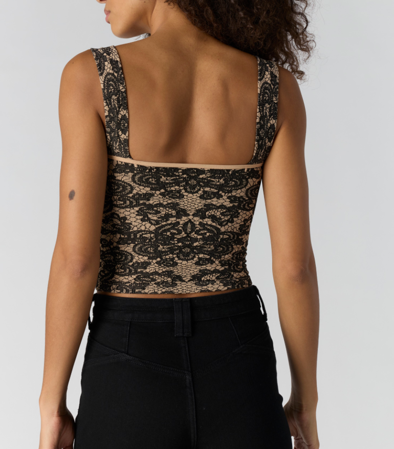 Lace Up Tank in Black by Free People