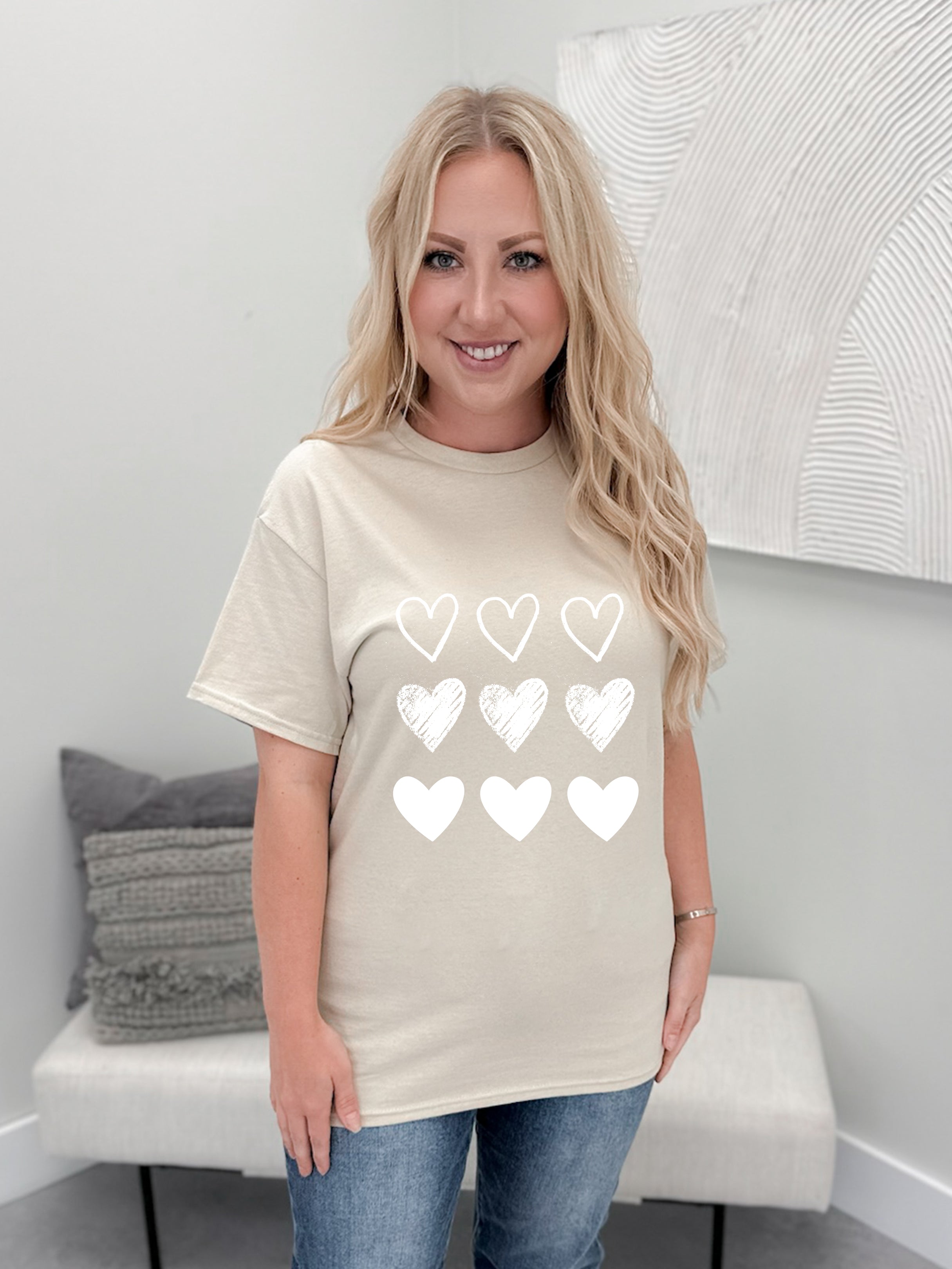 White Heart Stamp Graphix Tee
