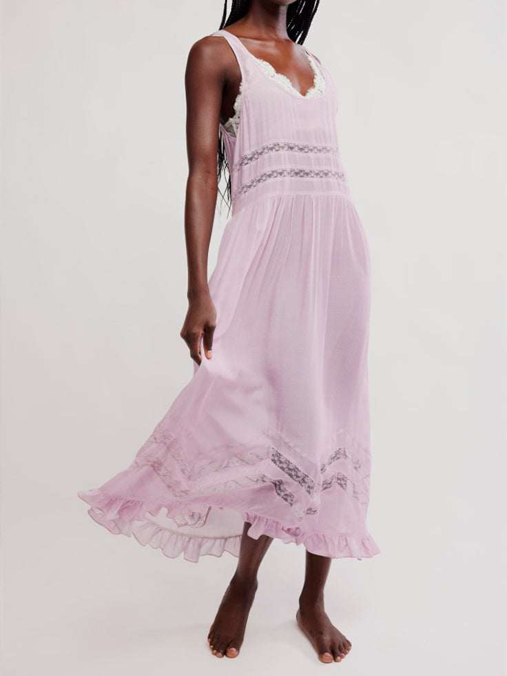 Voile and Lace Midi Slip Dress by Free People