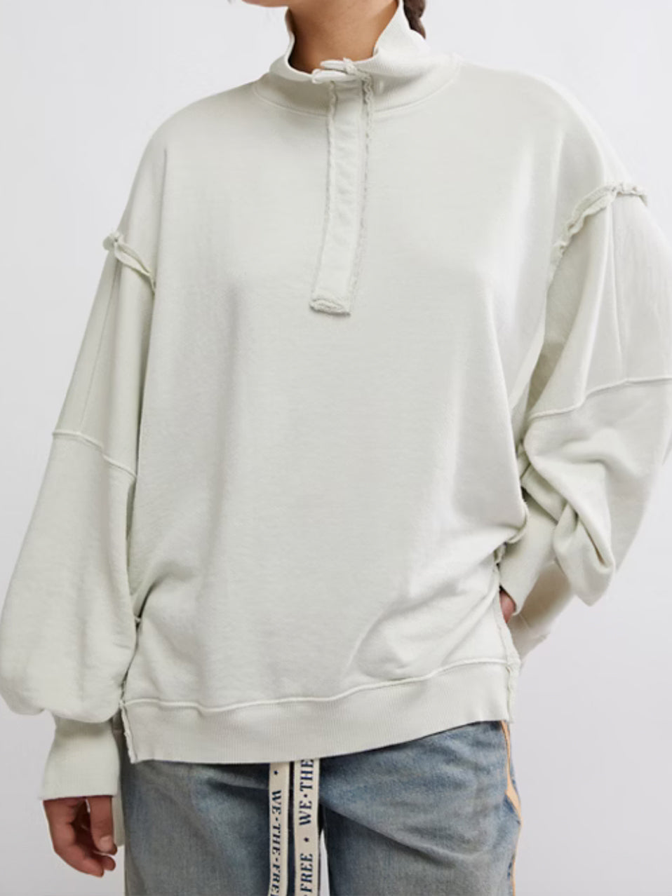 Camden Henley Sweatshirt in Grey Opal by Free People