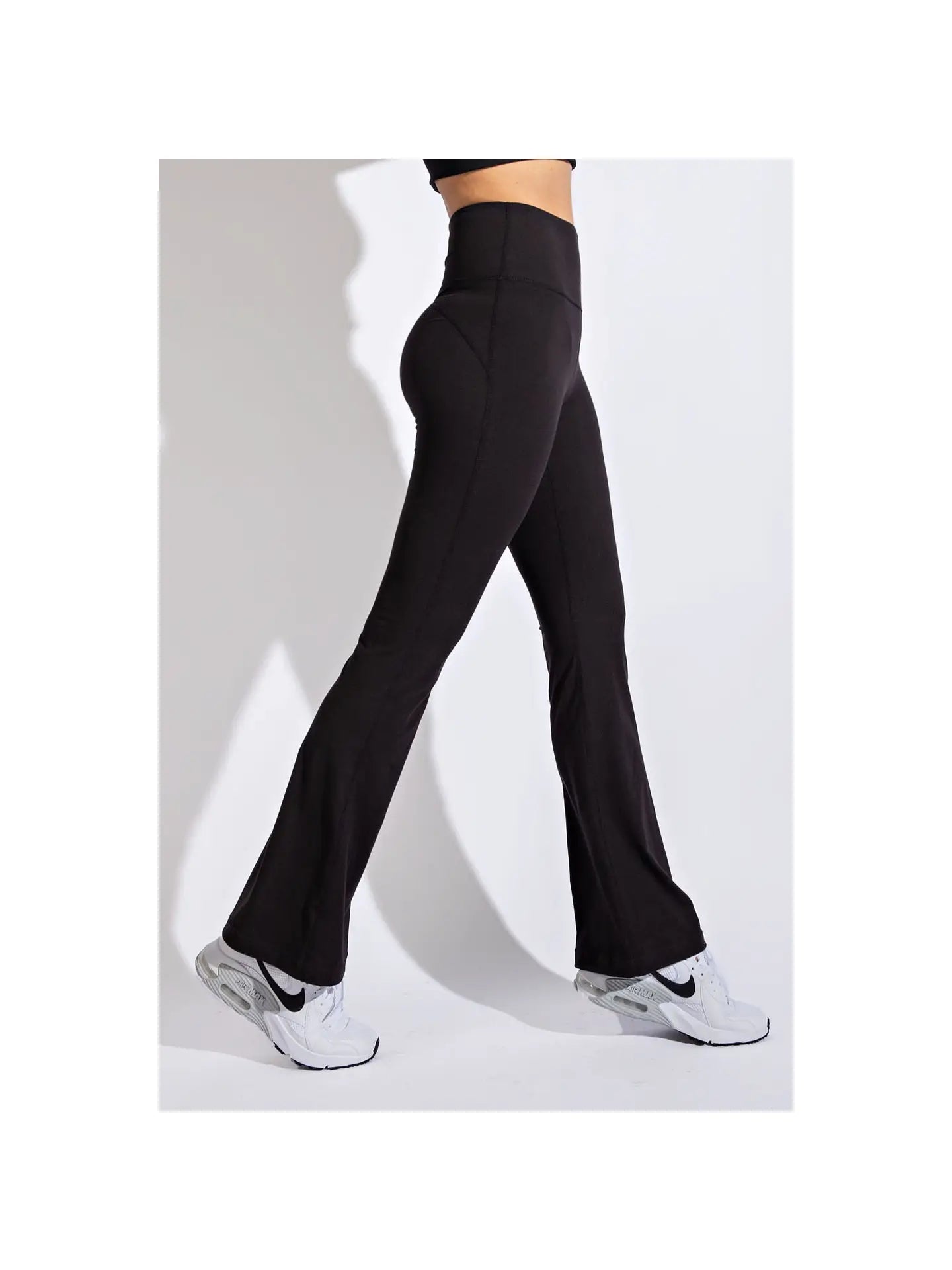 High Rise Everyday Flare Pants in Black - Small