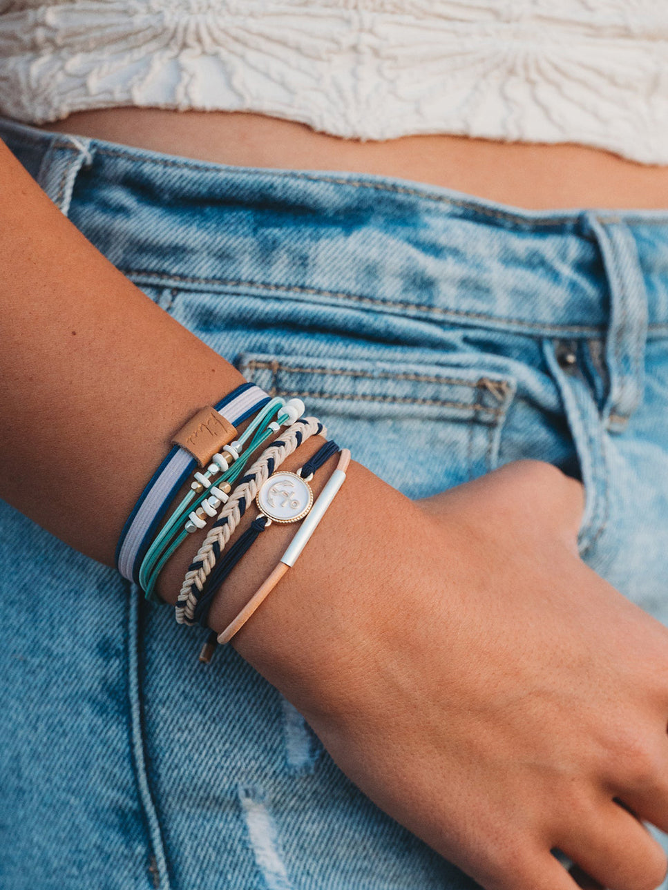 Anchor Hair Tie Bracelet Set by K'lani