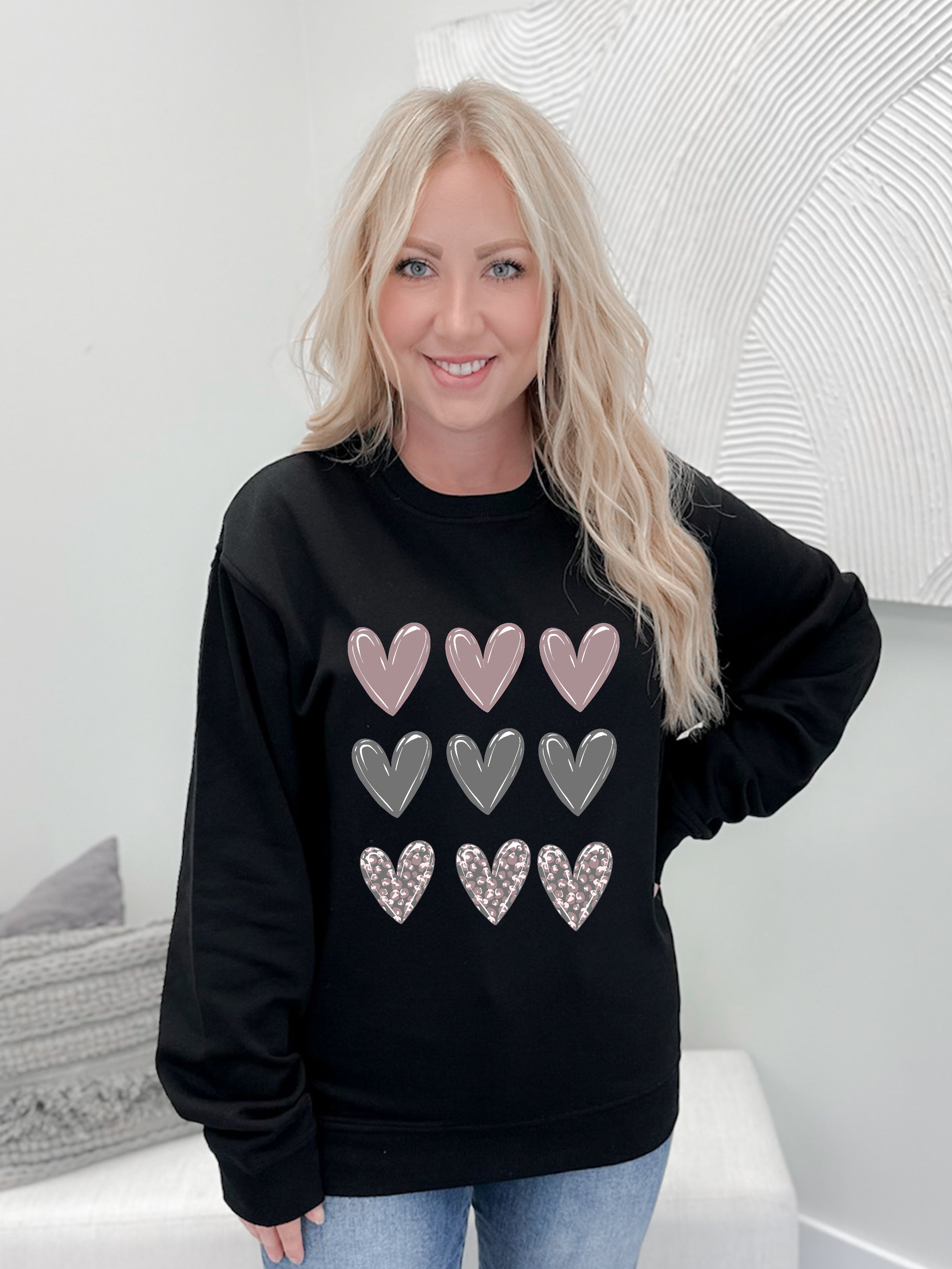 Mauve Heart Stamp Graphix Pullover / Hoodie