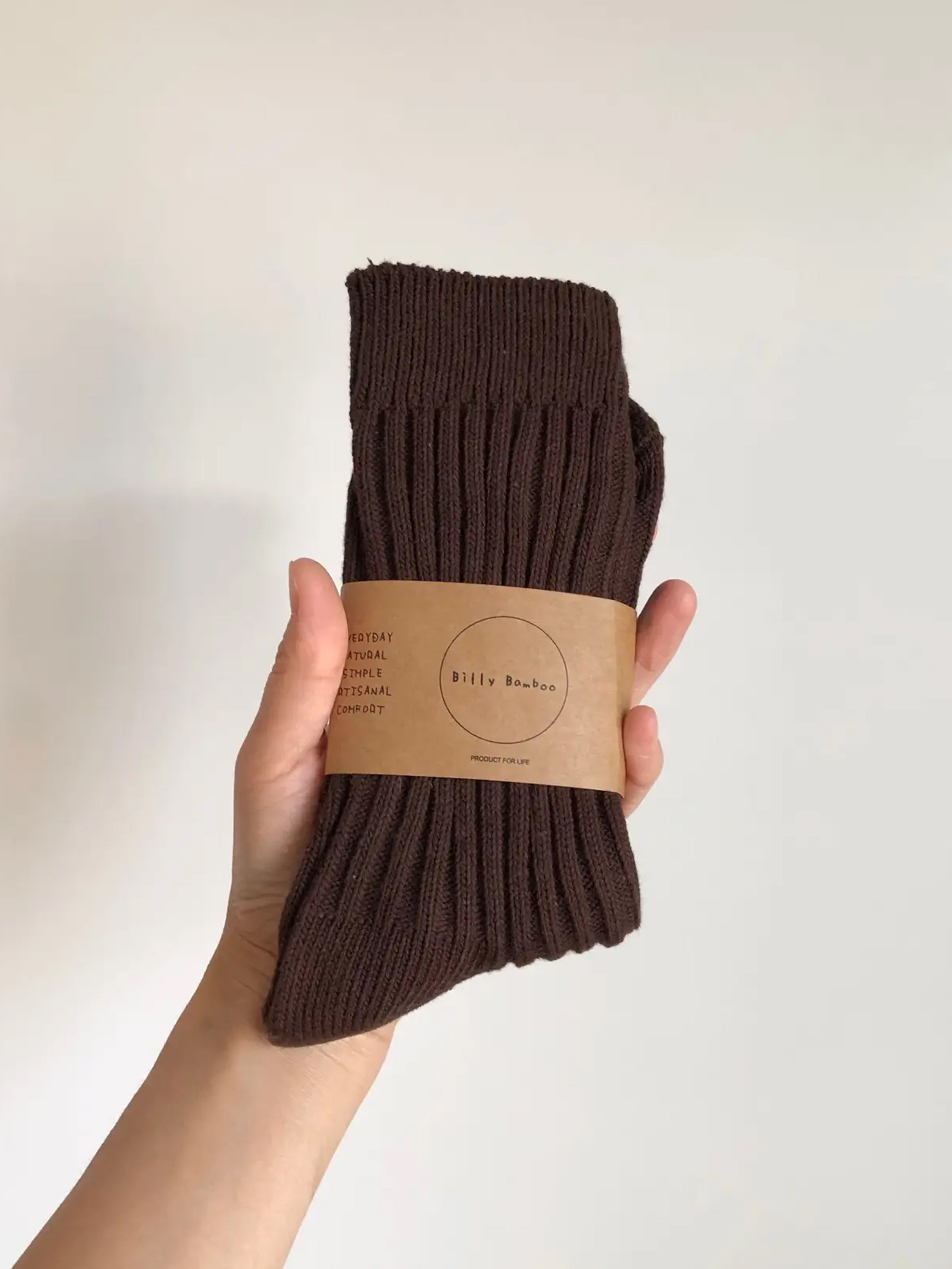 Ribbed Cotton High Socks