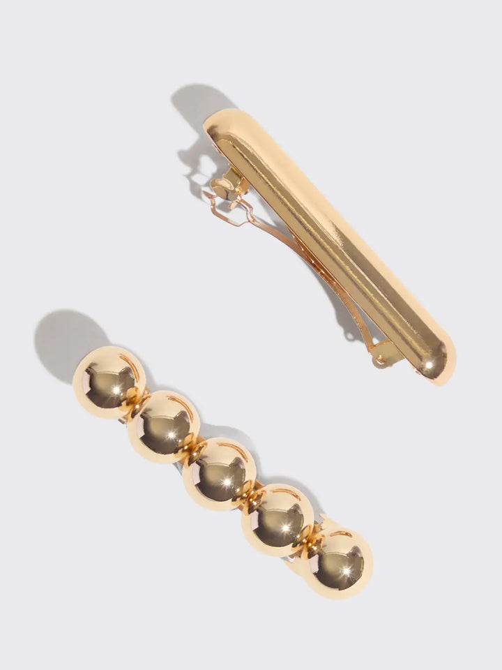 Gold Metal Barrettes by Kitsch
