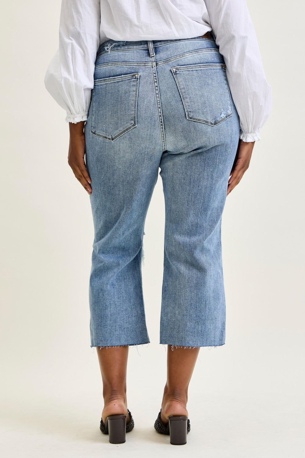 Hailey High Rise Cropped Wide Leg Jeans by Judy Blue