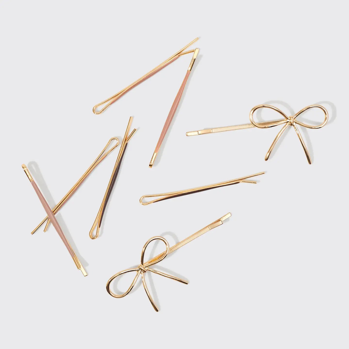 Metal Enamel Cloud & Bow Bobby Pins Set by Kitcsh
