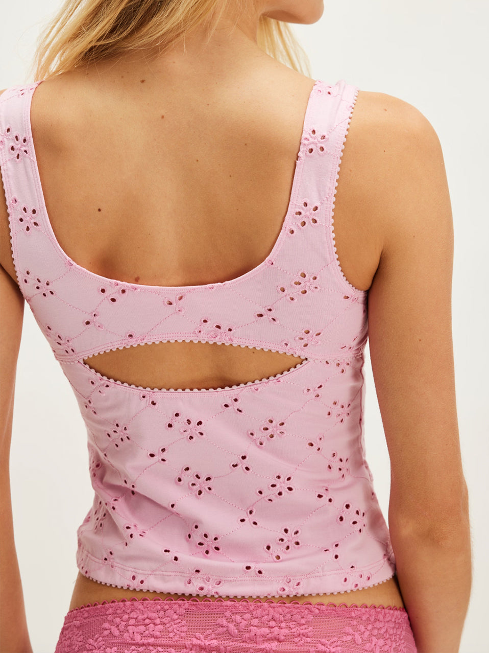 Full Bloom Eyelet Cami in Sweet Dreams by Free People