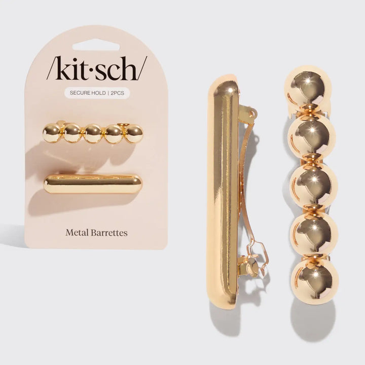 Gold Metal Barrettes by Kitsch