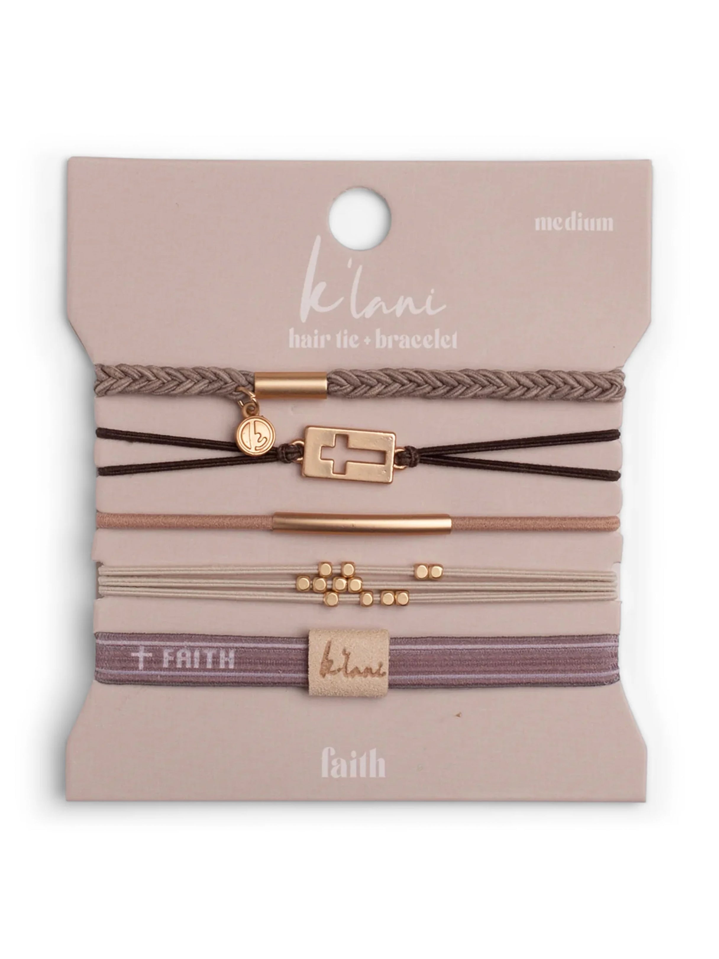 Faith Hair Tie Bracelet Set by K'lani