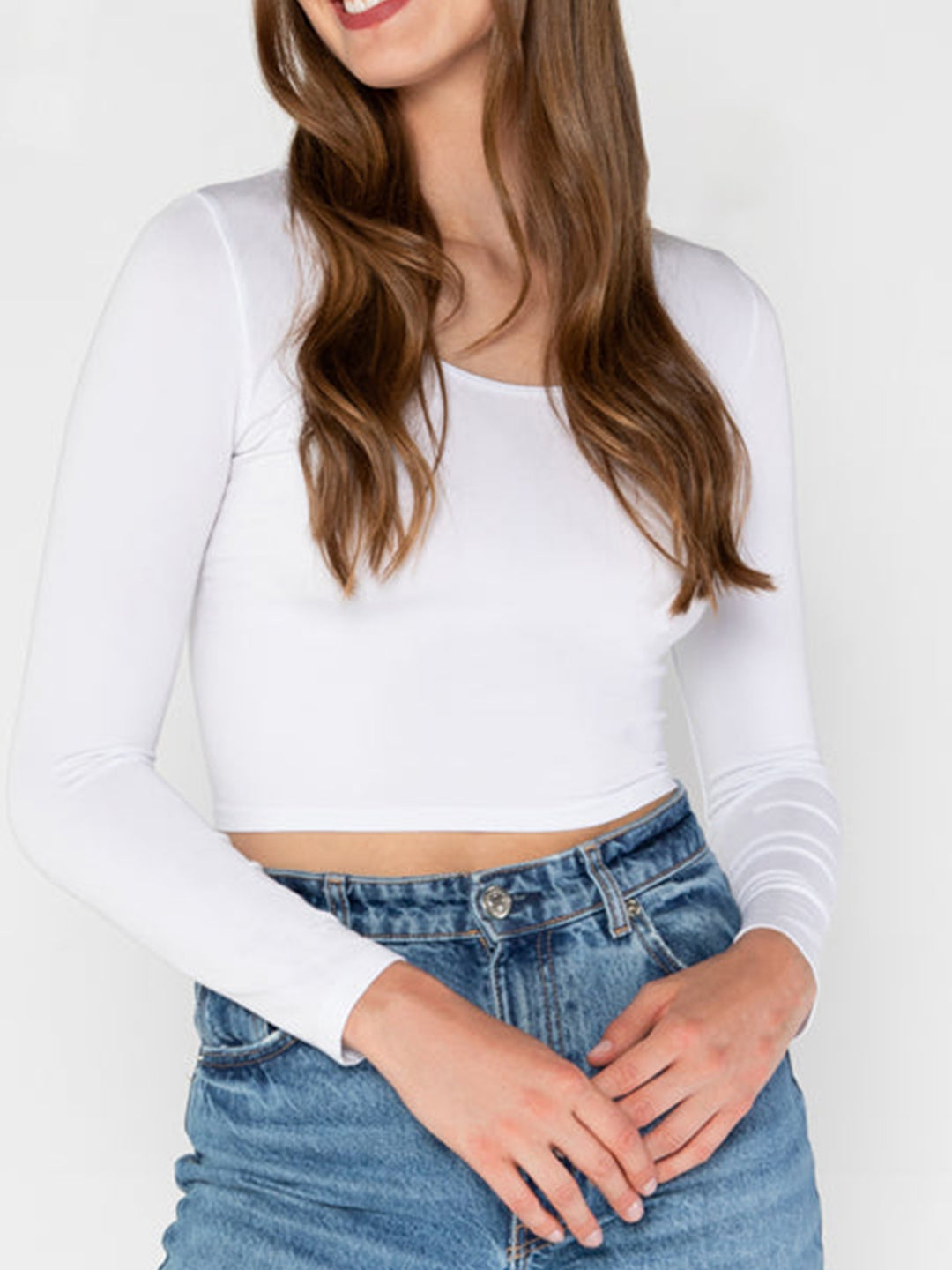 Bamboo Long Sleeve Crop Top by C'est Moi