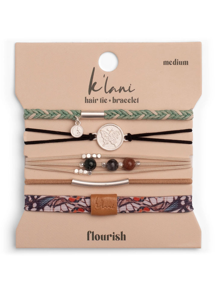 Flourish Hair Tie Bracelet Set by K'lani
