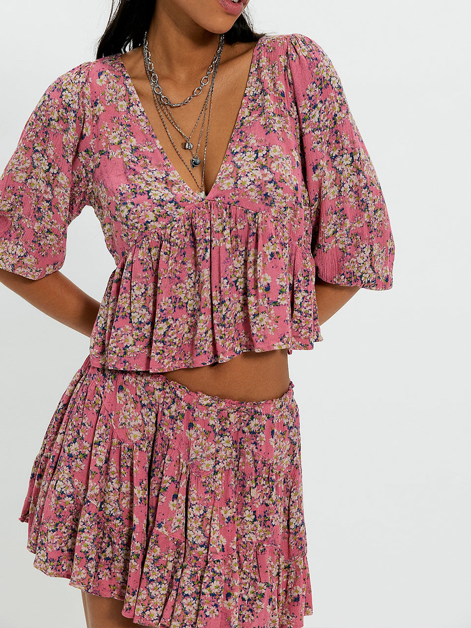Calla Lily Printed Mini Skirt Set by Free People