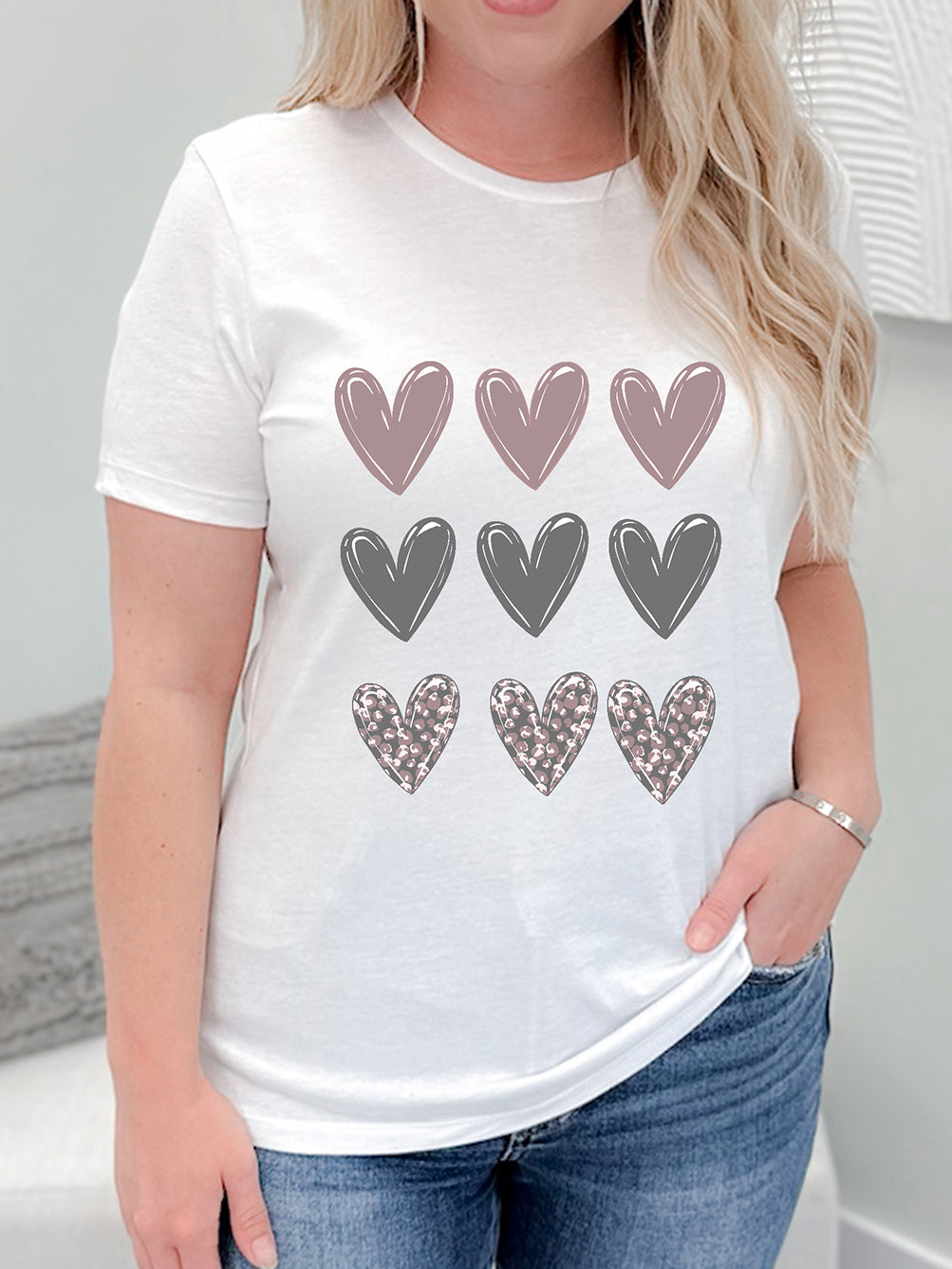 Mauve Heart Stamp Graphix Tee