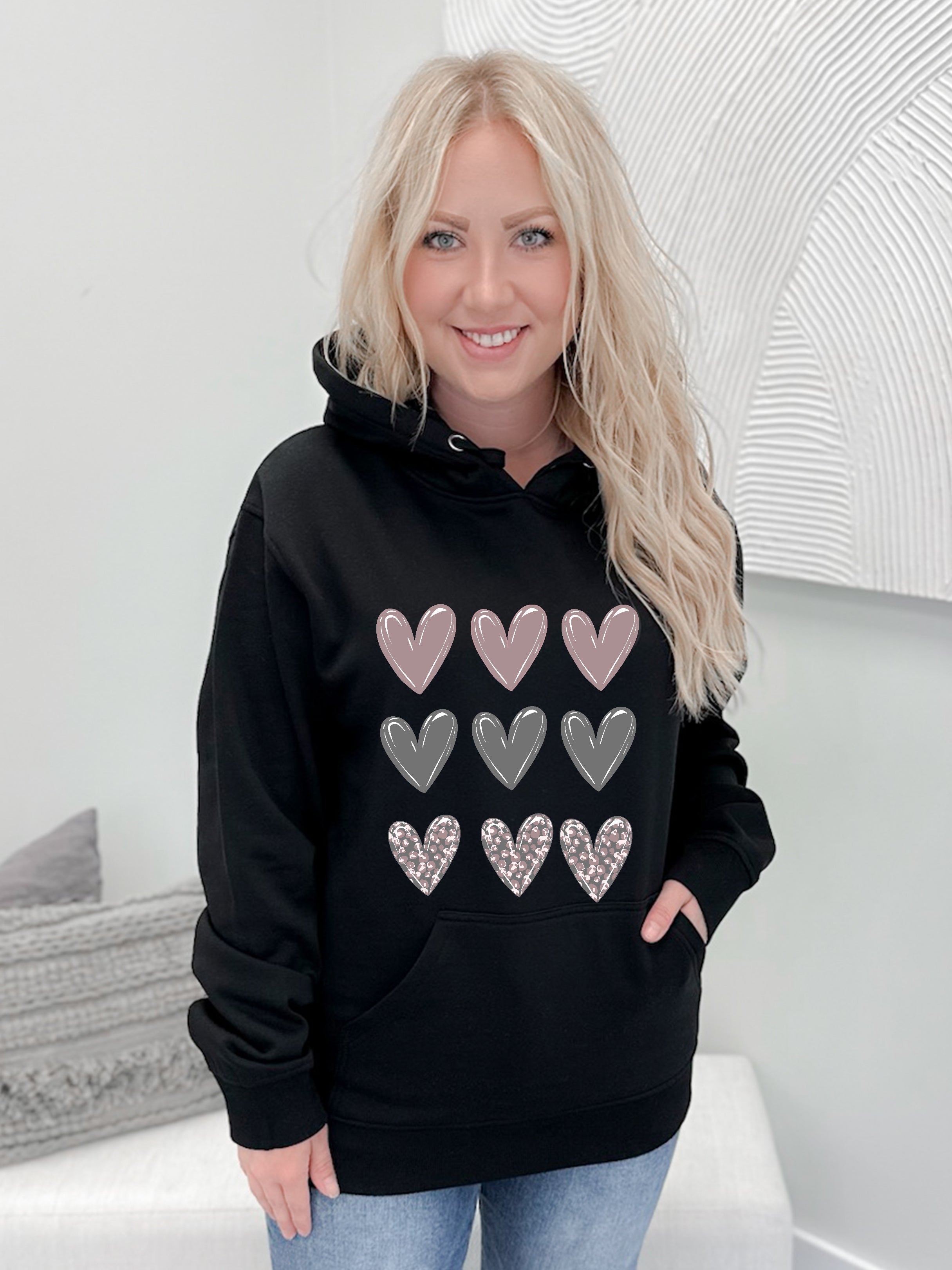 Mauve Heart Stamp Graphix Pullover / Hoodie