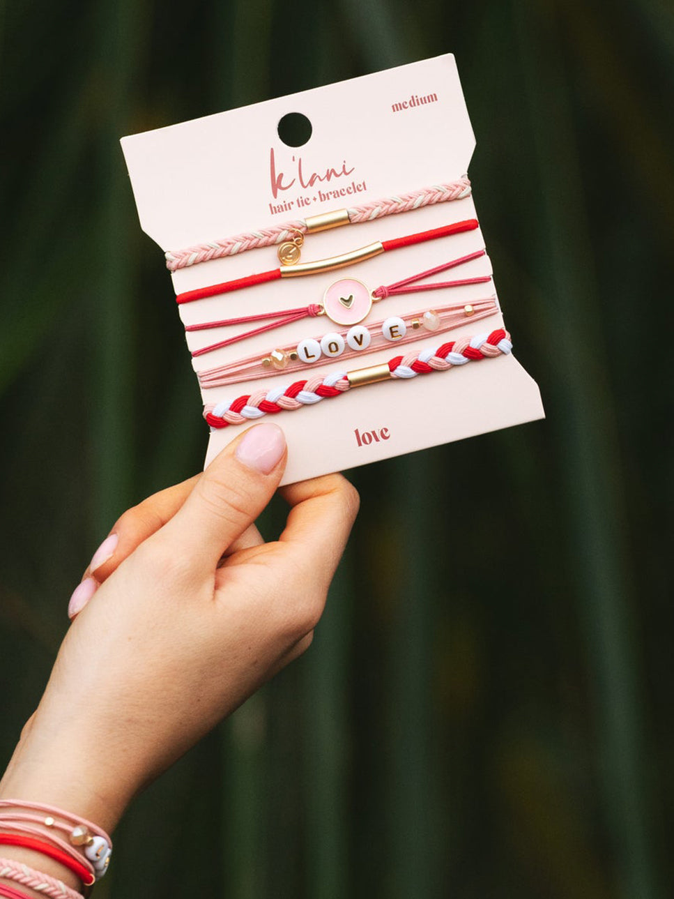 Love Hair Tie Bracelet Set by K'lani